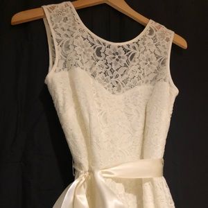 White Lace Betsy & Adam Sleeveless Dress